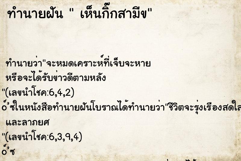 ทำนายฝัน  เห็นกิ๊กสามีข ทำนายฝัน  เห็นกิ๊กสามีข